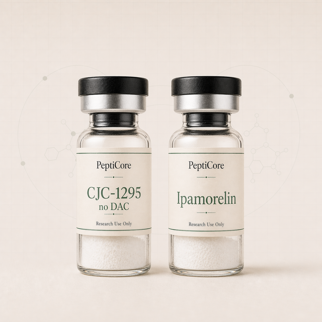 CJC-1295 Ipamorelin research-use peptide vial from PeptidesPrescripts