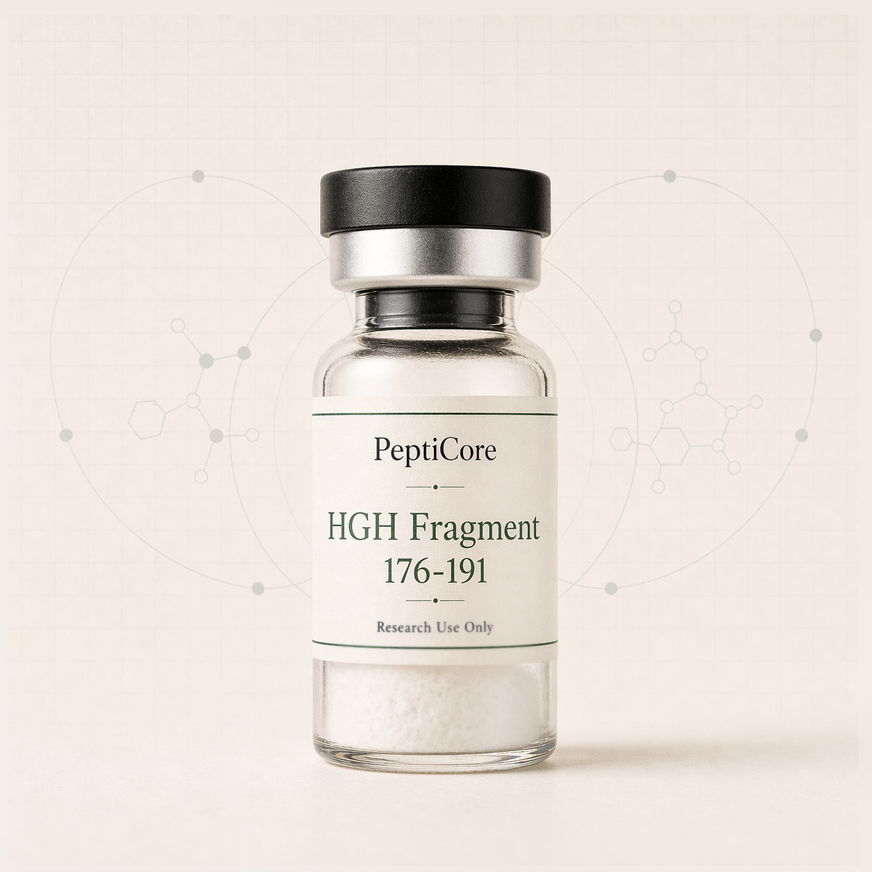 HGH Fragment 176-191 research-use peptide vial from PeptidesPrescripts
