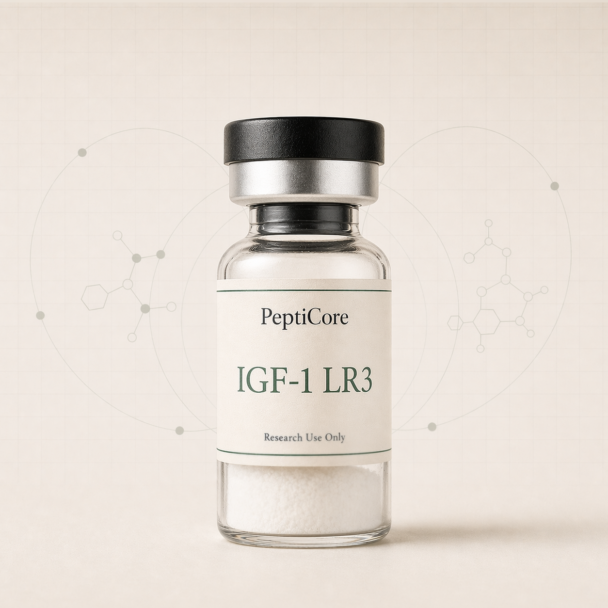 IGF-1 LR3 research-use peptide vial from PeptidesPrescripts