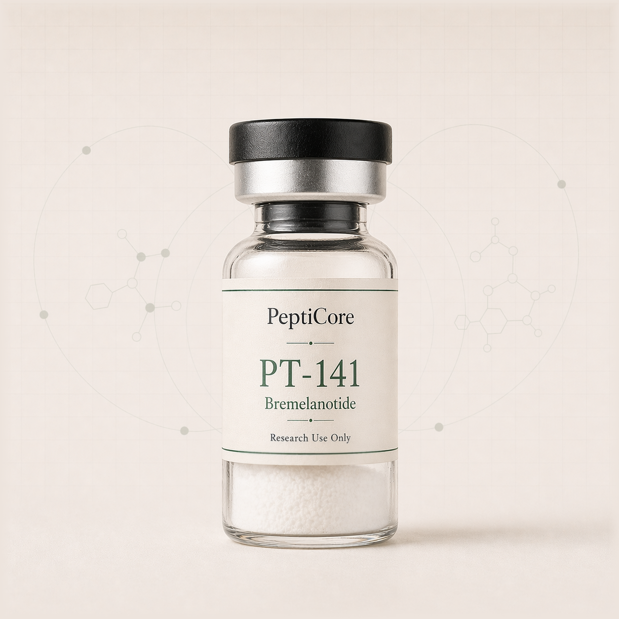PT-141 research-use peptide vial from PeptidesPrescripts